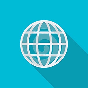 Globe Earth icon or sign. Vector illustration in flat design.